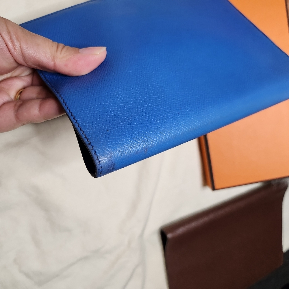 HERMES Agenda(BiG) PM Day Planner Notebook Cover Leather Blue - Picture 9 of 16